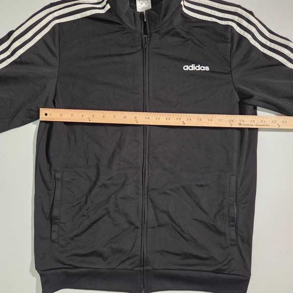 Adidas Track Jacket Blue White Stripes Mens Size L Athletic Full Zip - Picture 5 of 6